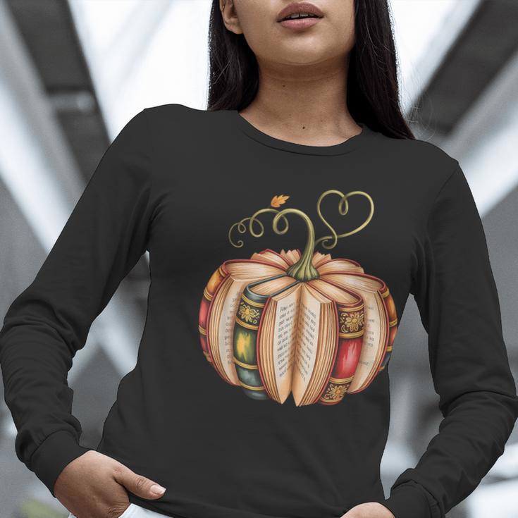 Fall Book Pumpkin Fall Librarians Bookworm Teachers Students Women Long Sleeve T-Shirt, funny gift Fall Book Pumpkin Fall Librarians Bookworm Teachers Students Women Long Sleeve T-Shirt, funny gift