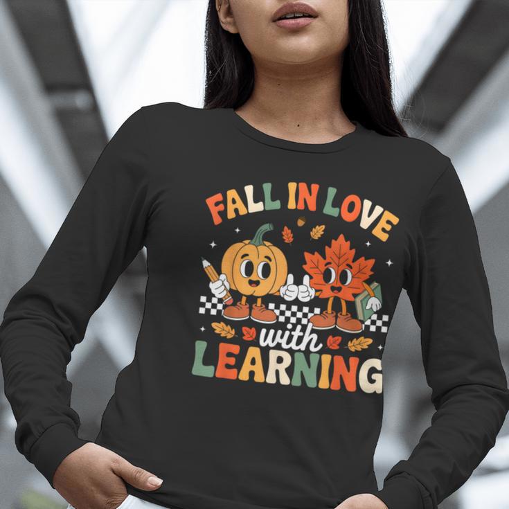Fall In Love With Learning Shirt Autumn Thanksgiving Teacher Women Long Sleeve T-Shirt, funny gift Fall In Love With Learning Shirt Autumn Thanksgiving Teacher Women Long Sleeve T-Shirt, funny gift