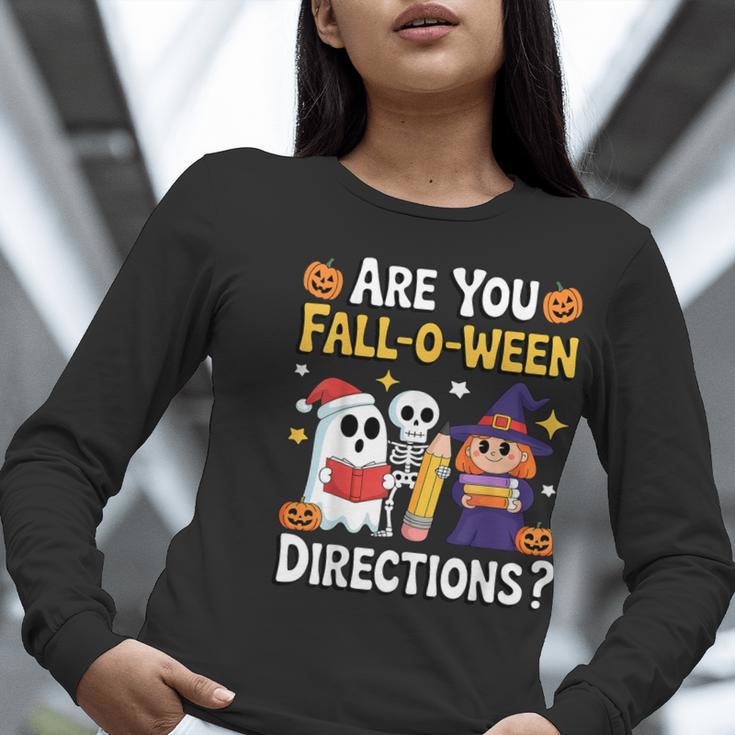 Are You Fall O Ween Directions Halloween Teacher Ghost Women Long Sleeve T-Shirt, funny gift Are You Fall O Ween Directions Halloween Teacher Ghost Women Long Sleeve T-Shirt, funny gift
