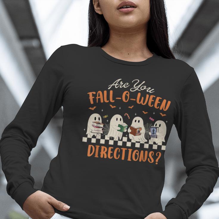Are You Fall-O-Ween Directions Halloween TeacherGhost Book Women Long Sleeve T-Shirt, funny gift