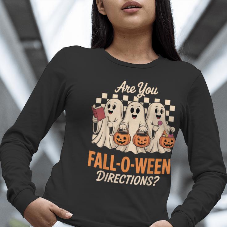 Are You Fall O Ween Directions Teacher Halloween Boo Ghost Women Long Sleeve T-Shirt, funny gift Are You Fall O Ween Directions Teacher Halloween Boo Ghost Women Long Sleeve T-Shirt, funny gift