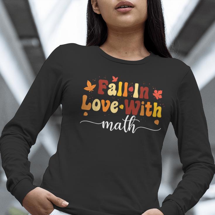 Fall Teacher Fall In Love With Math Math Thanksgiving Women Long Sleeve T-Shirt, funny gift Fall Teacher Fall In Love With Math Math Thanksgiving Women Long Sleeve T-Shirt, funny gift