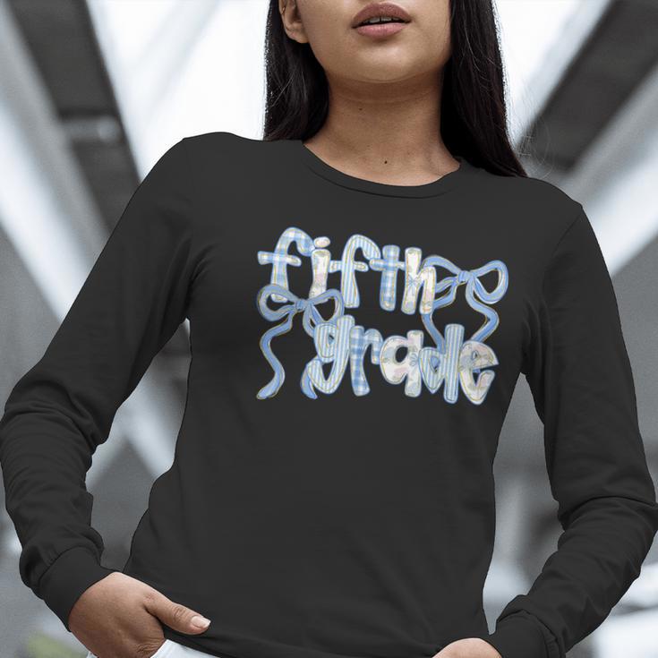 Fifth Grade Team Coquette Bow 5th Grade Teacher Girl Kid Women Long Sleeve T-Shirt, funny gift Fifth Grade Team Coquette Bow 5th Grade Teacher Girl Kid Women Long Sleeve T-Shirt, funny gift