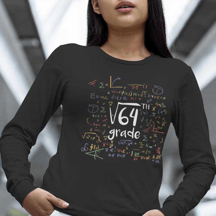 First Day Of School 8th Grade Square Root Of 64 Math Teacher Women Long Sleeve T-Shirt, First Grade Teacher Shirts, funny gift First Day Of School 8th Grade Square Root Of 64 Math Teacher Women Long Sleeve T-Shirt, First Grade Teacher Shirts, funny gift