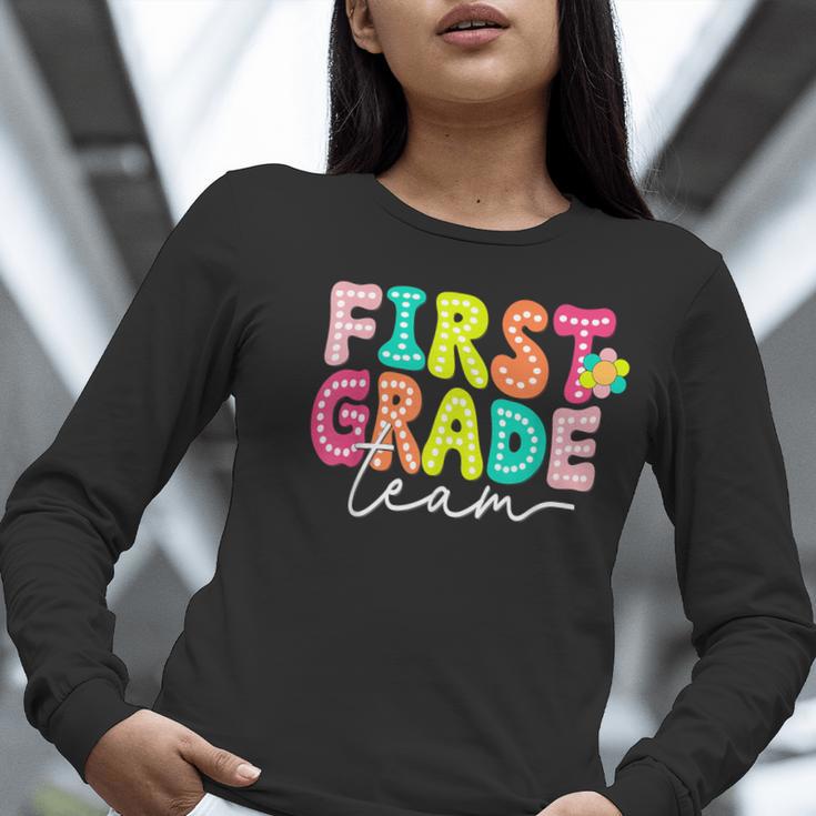 First Grade Team Teacher Back To School 1st Grade Squad Kids Women Long Sleeve T-Shirt, First Grade Teacher Shirts, funny gift