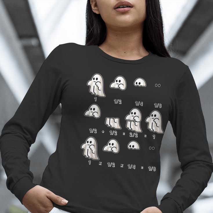 Fractions Math Teacher Ghost Math Halloween Humorous Women Long Sleeve T-Shirt, funny gift Fractions Math Teacher Ghost Math Halloween Humorous Women Long Sleeve T-Shirt, funny gift