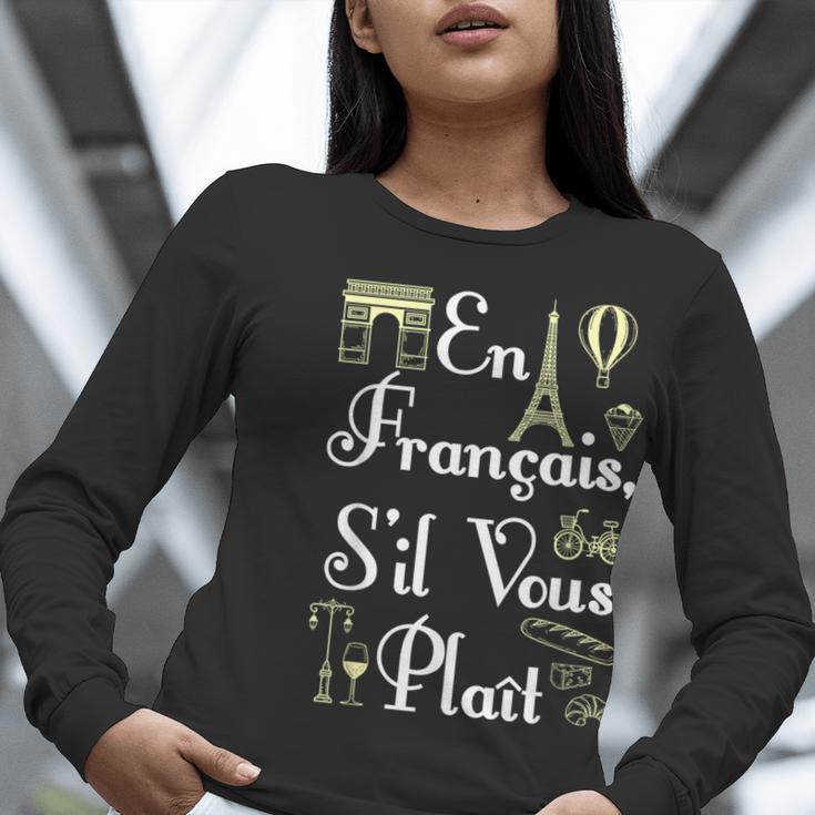 French Teacher En Francais S'Il Vous Plait End Of Year Women Long Sleeve T-Shirt, funny gift French Teacher En Francais S'Il Vous Plait End Of Year Women Long Sleeve T-Shirt, funny gift
