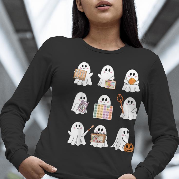Ghost Speech Therapy Teacher Spooky Season Halloween Women Long Sleeve T-Shirt, funny gift