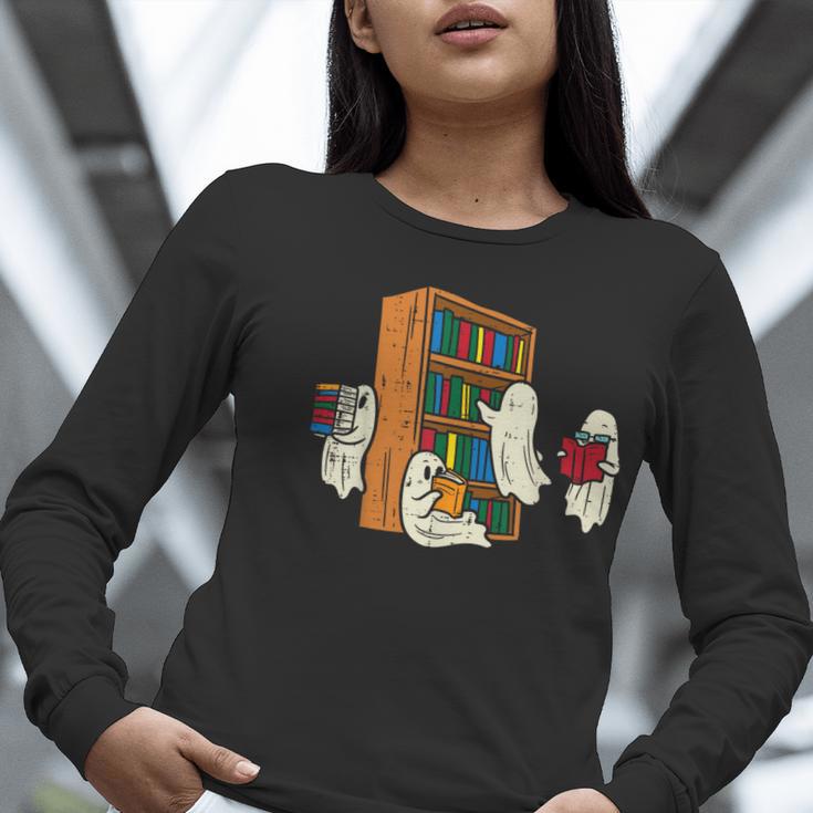 Ghosts Reading Books Teacher Halloween Librarian Boooks Women Long Sleeve T-Shirt, funny gift Ghosts Reading Books Teacher Halloween Librarian Boooks Women Long Sleeve T-Shirt, funny gift