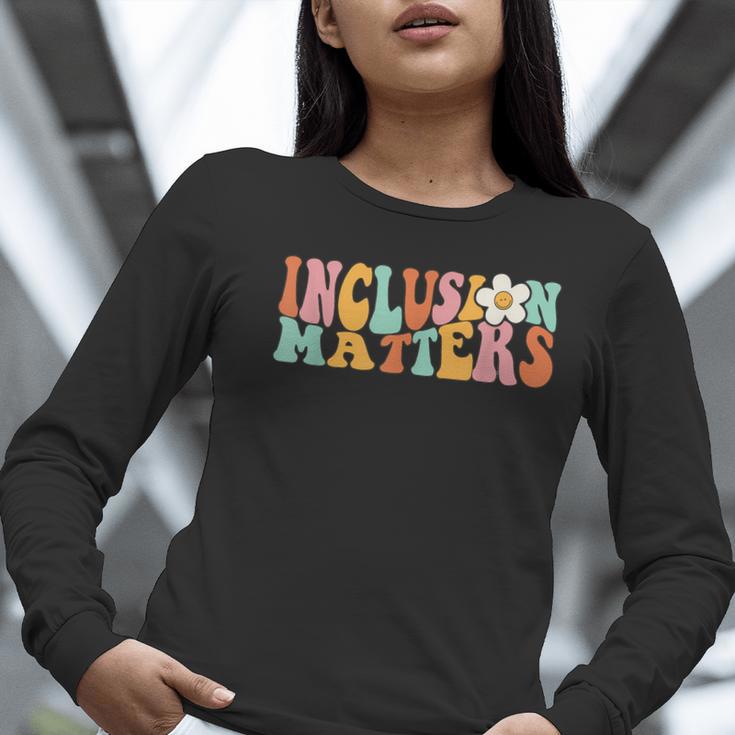 Gnoovy Vintage Inclusion Matters Special Education Teacher Women Long Sleeve T-Shirt, funny gift