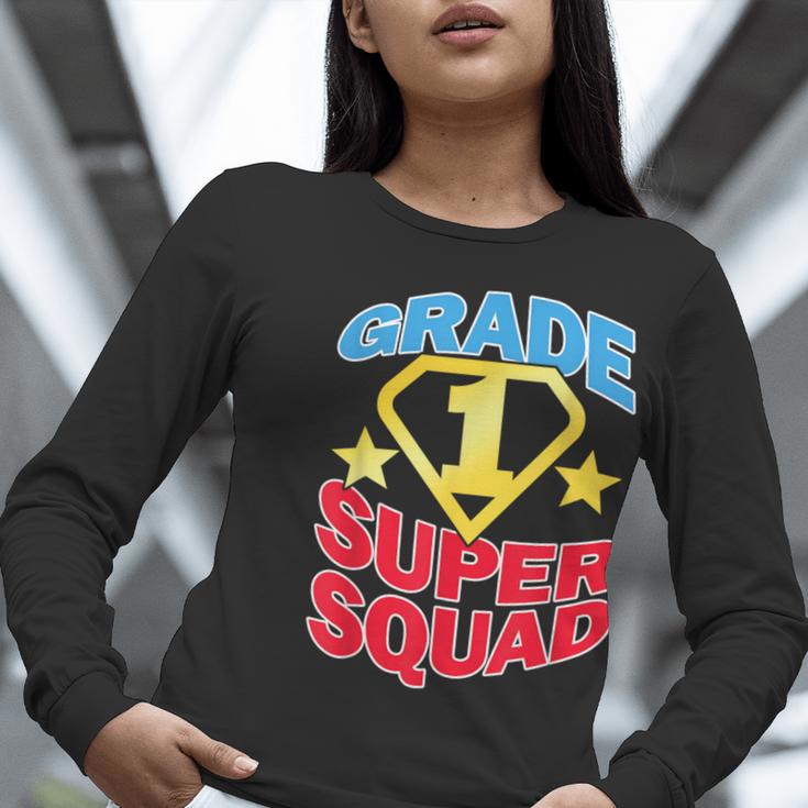 Grade 1 Super Squad Superhero Teacher Team Women Long Sleeve T-Shirt, Super Teacher Shirts, funny gift Grade 1 Super Squad Superhero Teacher Team Women Long Sleeve T-Shirt, Super Teacher Shirts, funny gift