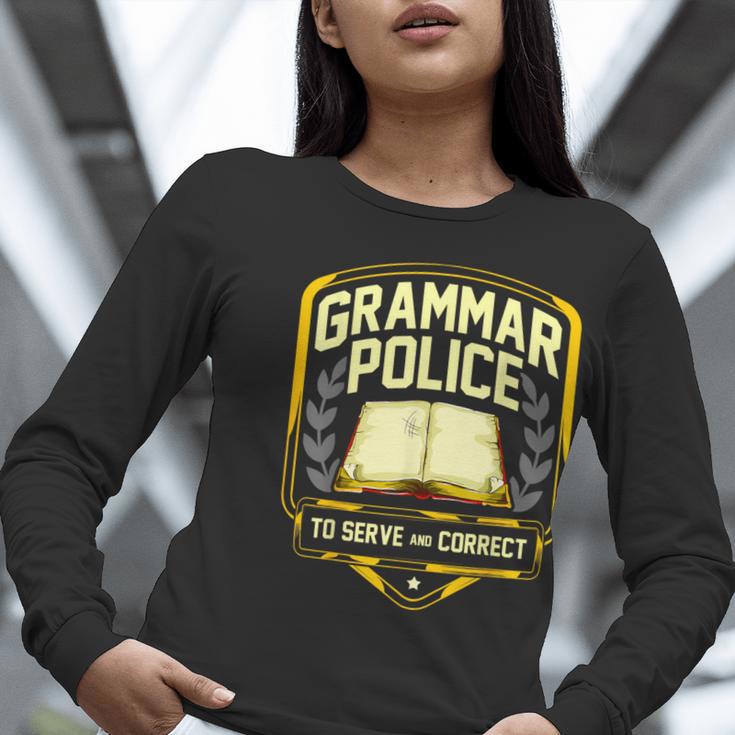 Grammar Police To Serve And Correct English Teacher Women Long Sleeve T-Shirt, English Teacher Shirts, funny gift