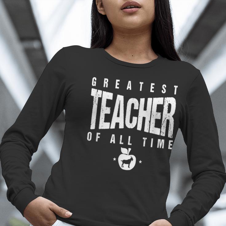 Greatest Teacher Of All Time Teachers Day 1 Teacher Goat Women Long Sleeve T-Shirt, funny gift Greatest Teacher Of All Time Teachers Day 1 Teacher Goat Women Long Sleeve T-Shirt, funny gift
