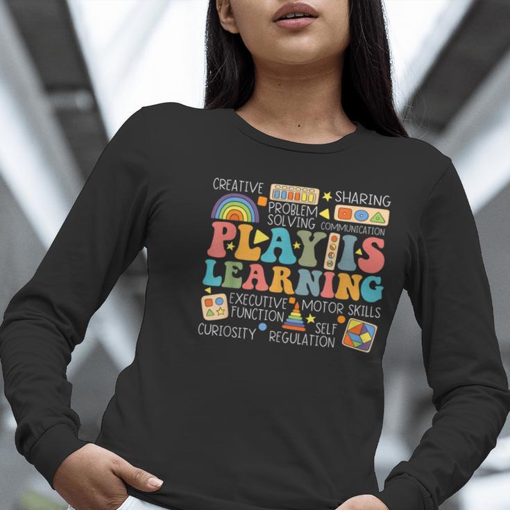 Groovy Play Is Learning Kindergarten Teacher Appreciation Women Long Sleeve T-Shirt, Groovy Teacher Shirts, funny gift Groovy Play Is Learning Kindergarten Teacher Appreciation Women Long Sleeve T-Shirt, Groovy Teacher Shirts, funny gift