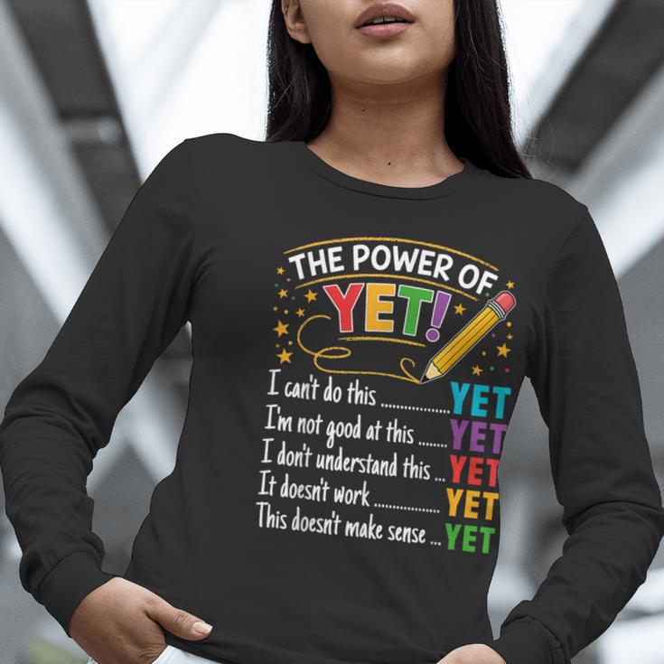 Growth Mindset Teacher Power Of Yet Inspirational Women Long Sleeve T-Shirt, funny gift