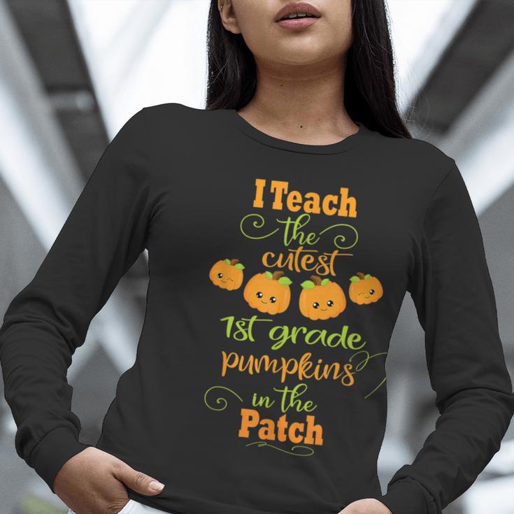 Halloween Cutest Pumpkins First Grade Teacher Women Long Sleeve T-Shirt, First Grade Teacher Shirts, funny gift Halloween Cutest Pumpkins First Grade Teacher Women Long Sleeve T-Shirt, First Grade Teacher Shirts, funny gift