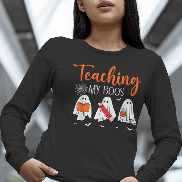 Halloween Ghost Teachers Teaching My Boos Costume Women Men Women Long Sleeve T-Shirt, funny gift Halloween Ghost Teachers Teaching My Boos Costume Women Men Women Long Sleeve T-Shirt, funny gift