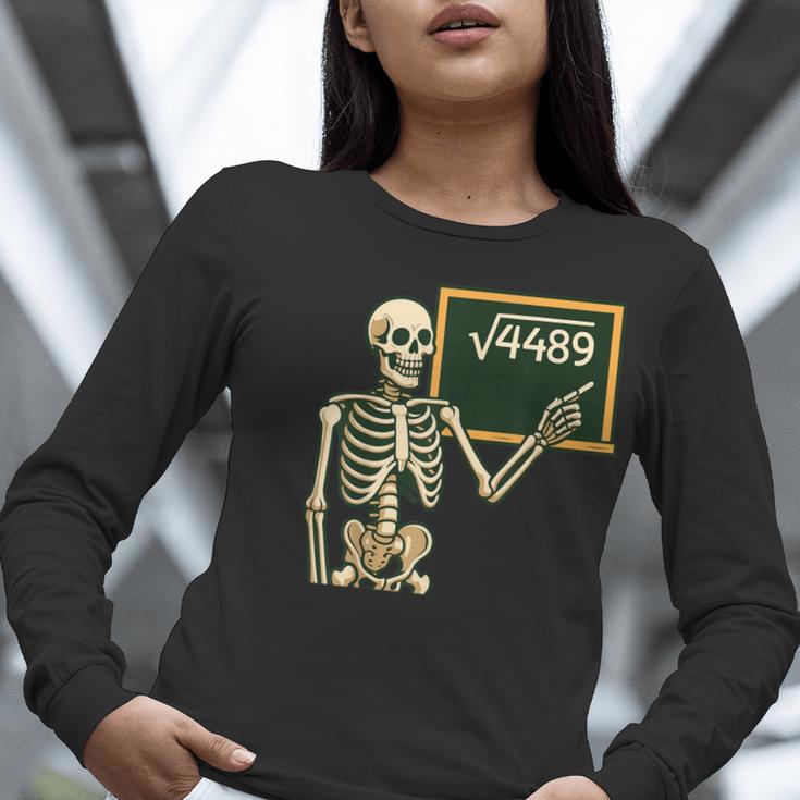 Halloween Skeleton 67 Meme Square Root 4489 Math Teacher Women Long Sleeve T-Shirt, funny gift Halloween Skeleton 67 Meme Square Root 4489 Math Teacher Women Long Sleeve T-Shirt, funny gift