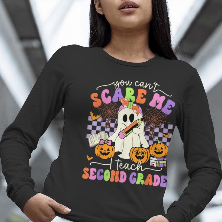 Halloween Teacher You Can't Scare Me I Teach Second Grade Women Long Sleeve T-Shirt, funny gift