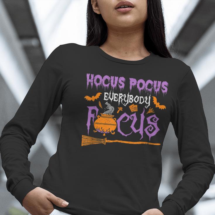 Halloween Teacher Or Student Hocus Pocus Everybody Focus For Men Women Kids Women Long Sleeve T-Shirt, funny gift Halloween Teacher Or Student Hocus Pocus Everybody Focus For Men Women Kids Women Long Sleeve T-Shirt, funny gift