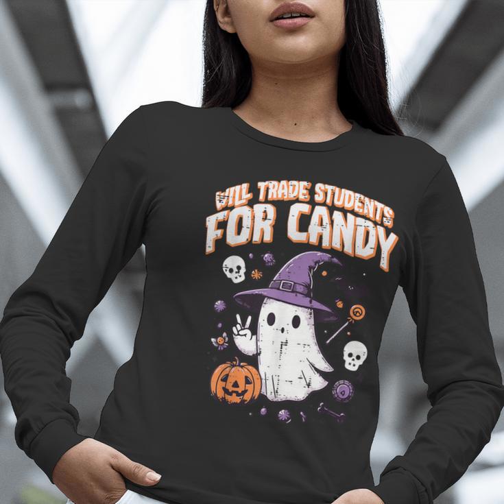 Halloween Teacher Trade Students For Candy Costume Women Women Long Sleeve T-Shirt, funny gift Halloween Teacher Trade Students For Candy Costume Women Women Long Sleeve T-Shirt, funny gift