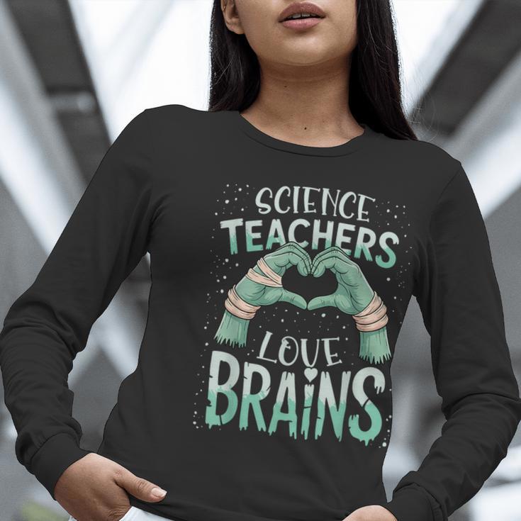 Halloween Teacher Tshirts Science Teachers Love Brains Women Long Sleeve T-Shirt, Science Teacher Shirts, funny gift
