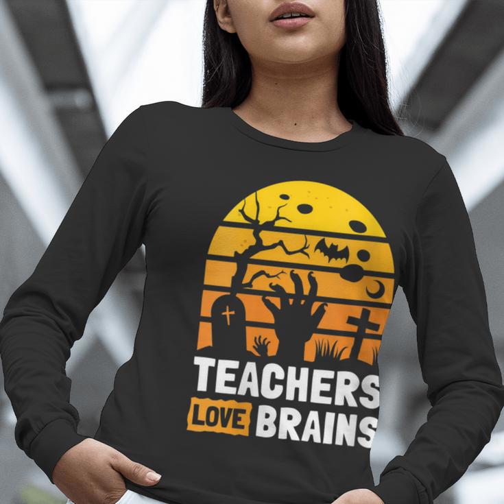 Halloween Teachers Science Math Teachers Love Brains Women Long Sleeve T-Shirt, Science Teacher Shirts, funny gift Halloween Teachers Science Math Teachers Love Brains Women Long Sleeve T-Shirt, Science Teacher Shirts, funny gift