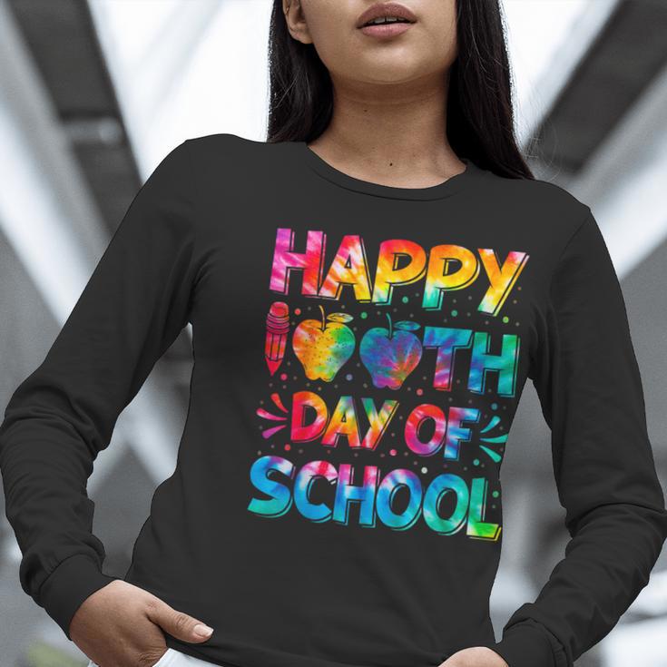 Happy 100th Day Of School Teacher Student 100 Days Tie Dye Men Women Kids Women Long Sleeve T-Shirt, funny gift