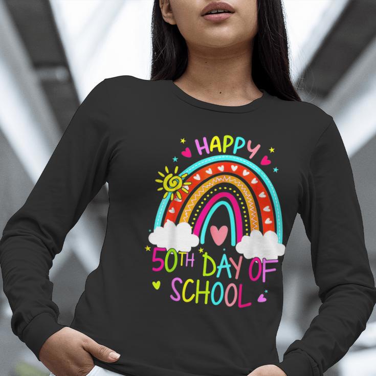 Happy 50th Days Of School Rainbow Teacher 50 Days Smarter Women Long Sleeve T-Shirt, funny gift Happy 50th Days Of School Rainbow Teacher 50 Days Smarter Women Long Sleeve T-Shirt, funny gift