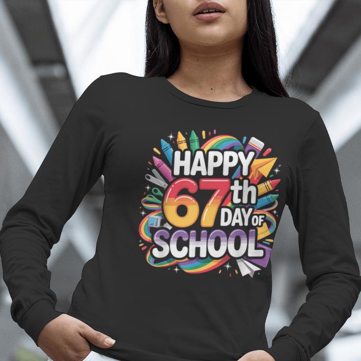 Happy 67 Days Of School Meme 100 Day Of School Teacher 6 7 Women Long Sleeve T-Shirt, funny gift Happy 67 Days Of School Meme 100 Day Of School Teacher 6 7 Women Long Sleeve T-Shirt, funny gift
