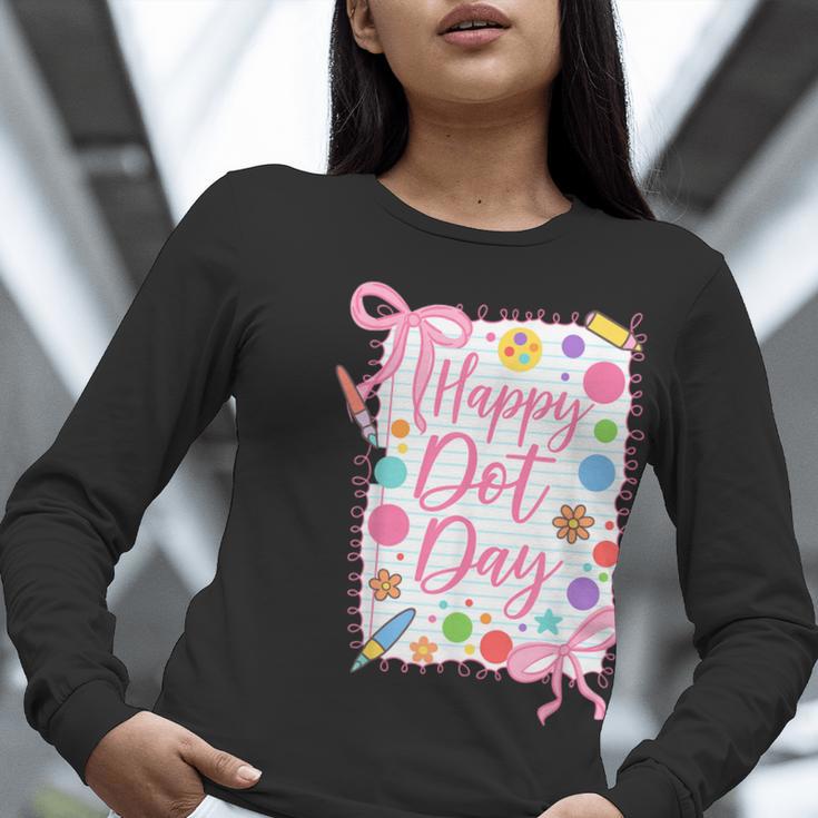 Happy Dot Day Bow Coquette For Teacher Girls Women Long Sleeve T-Shirt, funny gift Happy Dot Day Bow Coquette For Teacher Girls Women Long Sleeve T-Shirt, funny gift