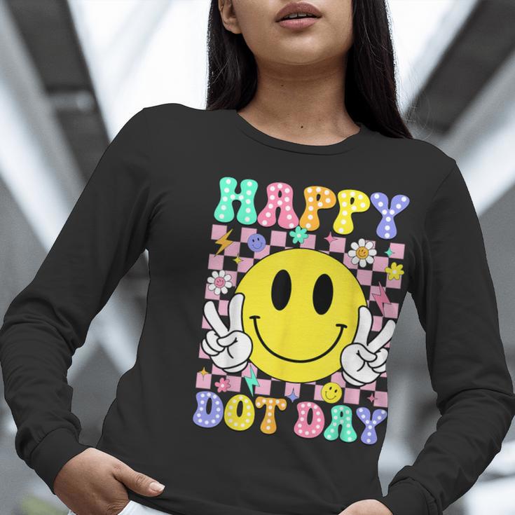 Happy Dot Day Shirts Teacher Student Girls Kids Smile Face Women Long Sleeve T-Shirt, funny gift