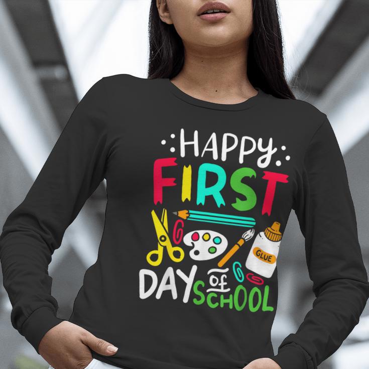 Happy First Day Of School Teacher Back To School Student Women Long Sleeve T-Shirt, funny gift