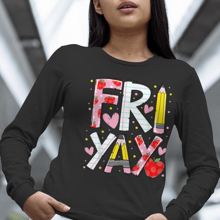 Happy Fri-Yay Teacher Back To School Friday Lovers Women Long Sleeve T-Shirt, funny gift