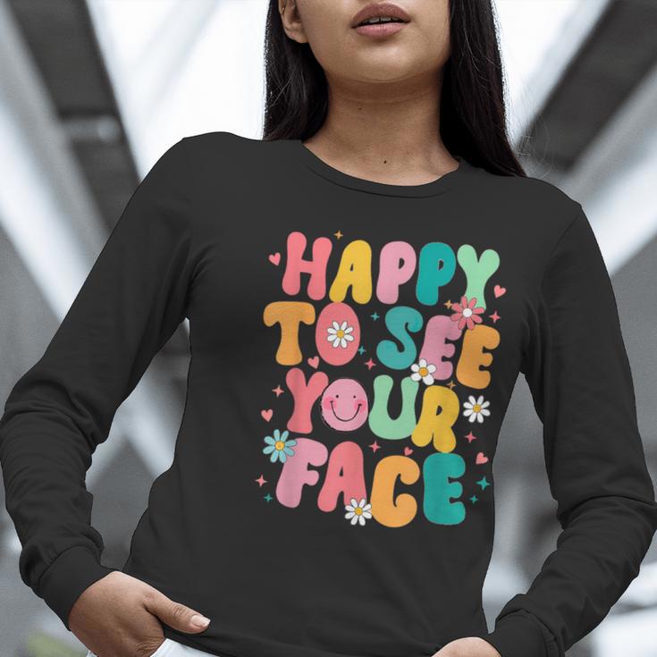 Happy To See Your Face Teacher Disco Ball Back To School Women Long Sleeve T-Shirt, funny gift Happy To See Your Face Teacher Disco Ball Back To School Women Long Sleeve T-Shirt, funny gift