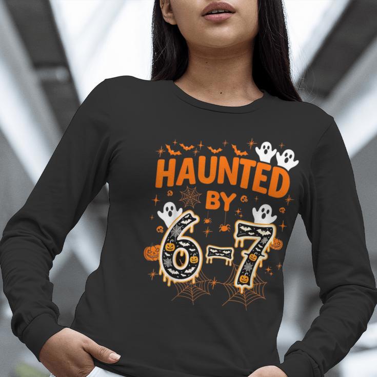 Haunted By 6-7 Halloween Math Teacher Joke Women Long Sleeve T-Shirt, funny gift Haunted By 6-7 Halloween Math Teacher Joke Women Long Sleeve T-Shirt, funny gift