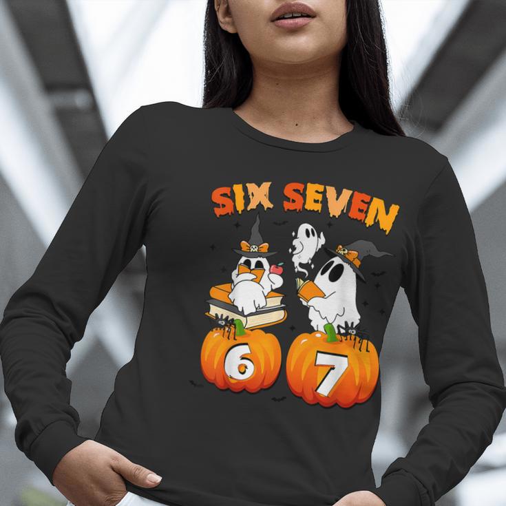 Haunted By 67 Boo Ghost Pumpkin Halloween Teacher Women Long Sleeve T-Shirt, funny gift Haunted By 67 Boo Ghost Pumpkin Halloween Teacher Women Long Sleeve T-Shirt, funny gift