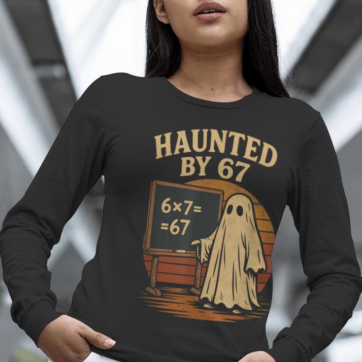 Haunted By 67 Ghost Math Joke Student Halloween Nerd Teacher Women Long Sleeve T-Shirt, funny gift Haunted By 67 Ghost Math Joke Student Halloween Nerd Teacher Women Long Sleeve T-Shirt, funny gift