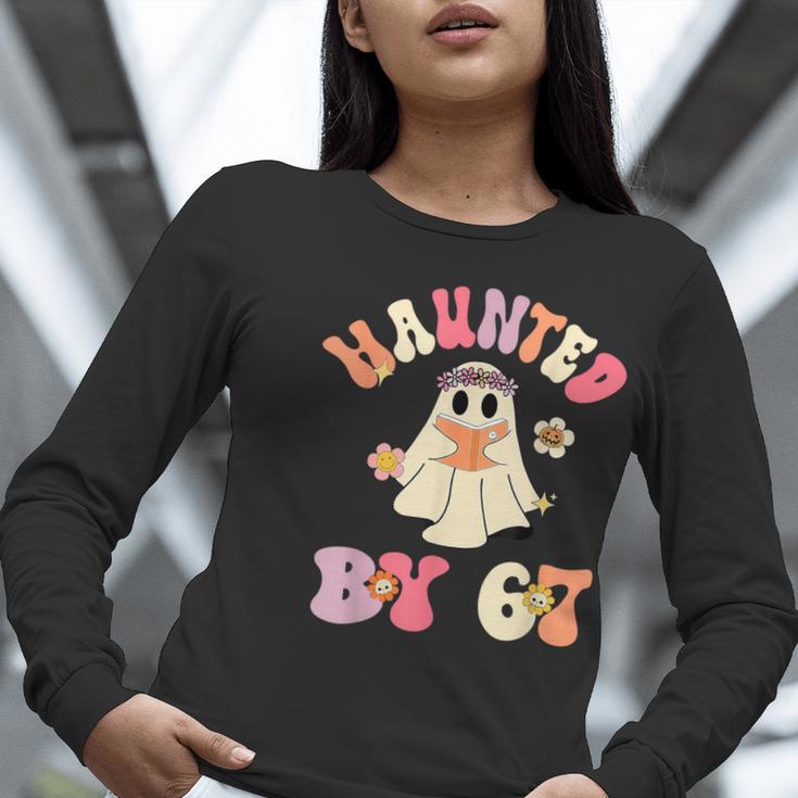 Haunted By 67 Meme Six Seven 6 7 Halloween Teachers Women Long Sleeve T-Shirt, funny gift Haunted By 67 Meme Six Seven 6 7 Halloween Teachers Women Long Sleeve T-Shirt, funny gift