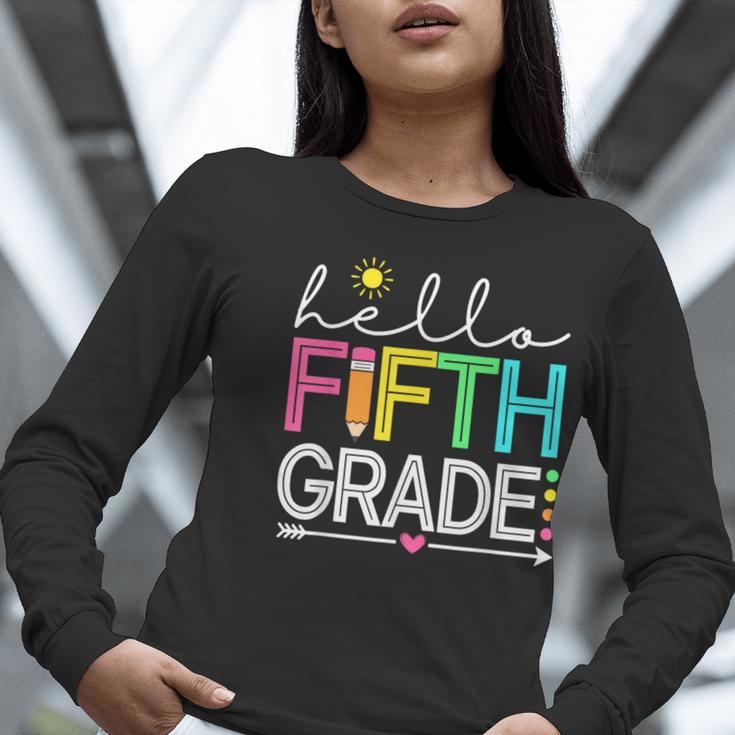 Hello Fifth Grade Teacher Student 5th Grade Back To School Women Long Sleeve T-Shirt, funny gift Hello Fifth Grade Teacher Student 5th Grade Back To School Women Long Sleeve T-Shirt, funny gift