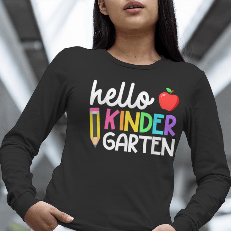 Hello Kindergarten Team Kinder Back To School Teacher Kids Women Long Sleeve T-Shirt, funny gift Hello Kindergarten Team Kinder Back To School Teacher Kids Women Long Sleeve T-Shirt, funny gift