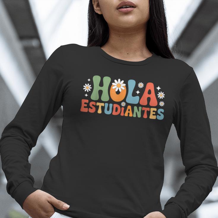 Hola Estudiantes Spanish Teacher Women Long Sleeve T-Shirt, funny gift Hola Estudiantes Spanish Teacher Women Long Sleeve T-Shirt, funny gift