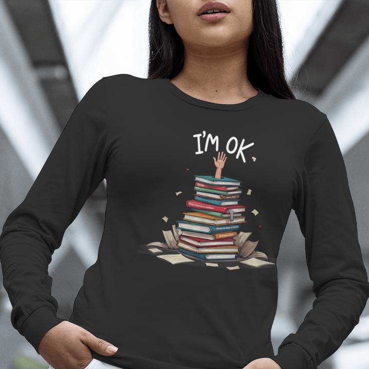 I'm Ok Read Book Reading Nerd Librarian Teacher School Women Long Sleeve T-Shirt, funny gift I'm Ok Read Book Reading Nerd Librarian Teacher School Women Long Sleeve T-Shirt, funny gift