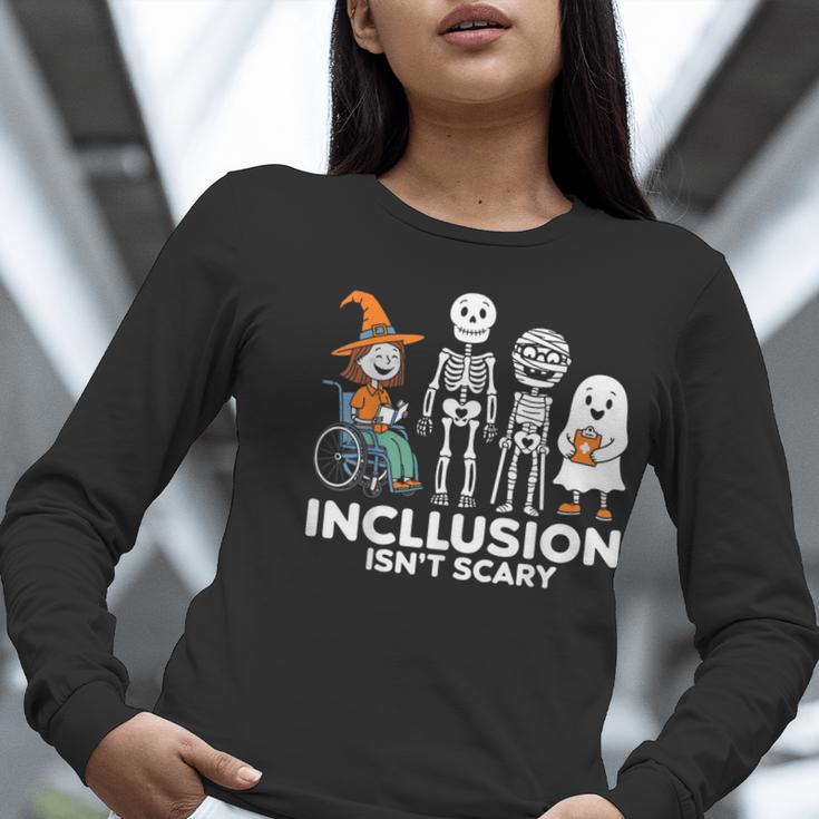 Inclusion Isn't Scary SLP Halloween Costume Sped Teacher Women Long Sleeve T-Shirt, funny gift Inclusion Isn't Scary SLP Halloween Costume Sped Teacher Women Long Sleeve T-Shirt, funny gift