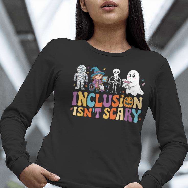 Inclusion Isn't Scary SLP Halloween Sped Teacher Women Long Sleeve T-Shirt, funny gift Inclusion Isn't Scary SLP Halloween Sped Teacher Women Long Sleeve T-Shirt, funny gift