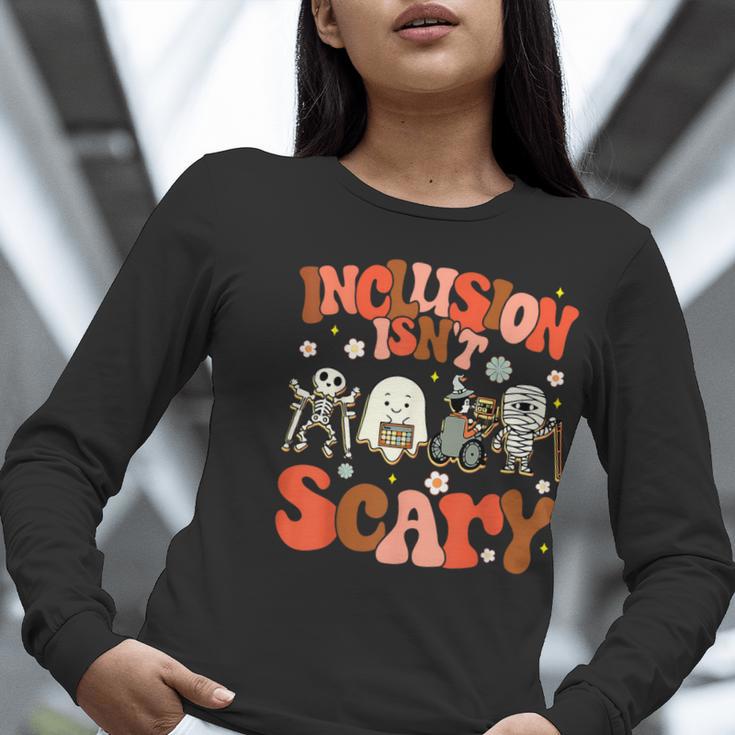 Inclusion Isn't Scary SLP Sped Teacher Halloween Women Long Sleeve T-Shirt, funny gift Inclusion Isn't Scary SLP Sped Teacher Halloween Women Long Sleeve T-Shirt, funny gift