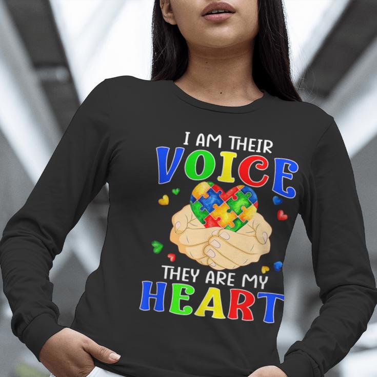 I Am Their Voice They Are My Heart Autism Awareness Teacher Women Long Sleeve T-Shirt, funny gift I Am Their Voice They Are My Heart Autism Awareness Teacher Women Long Sleeve T-Shirt, funny gift
