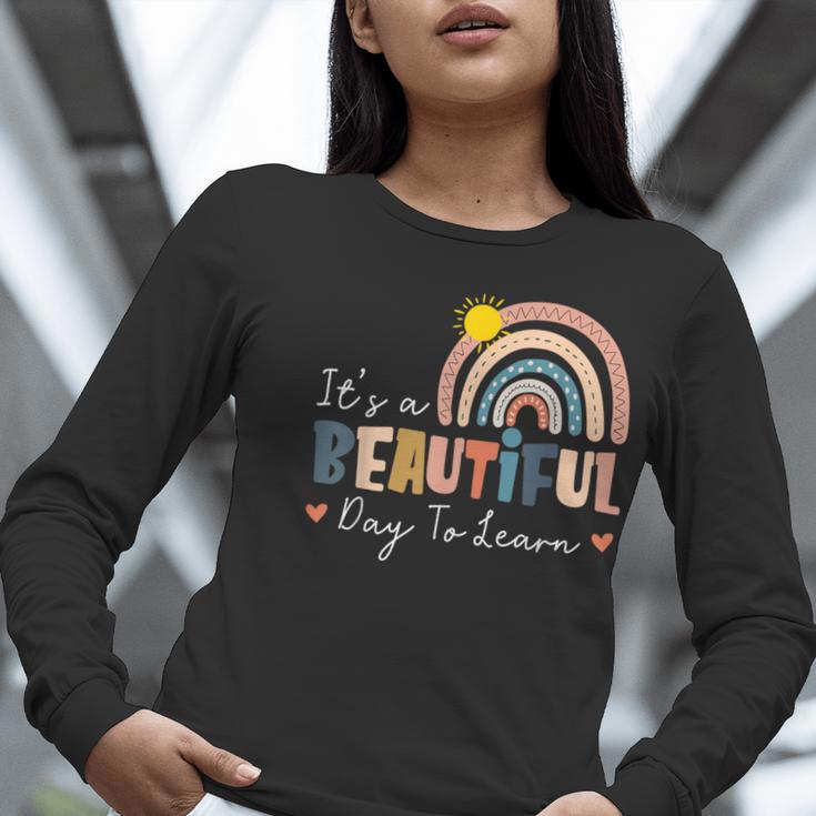 It's A Beautiful Day To Learn Cute Rainbow Boho Teacher Women Long Sleeve T-Shirt, funny gift It's A Beautiful Day To Learn Cute Rainbow Boho Teacher Women Long Sleeve T-Shirt, funny gift