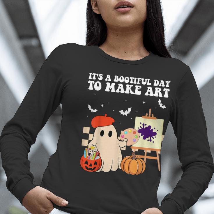 It's A Bootiful Day To Make Art Groovy Art Teacher Halloween Women Long Sleeve T-Shirt, Groovy Teacher Shirts, funny gift It's A Bootiful Day To Make Art Groovy Art Teacher Halloween Women Long Sleeve T-Shirt, Groovy Teacher Shirts, funny gift