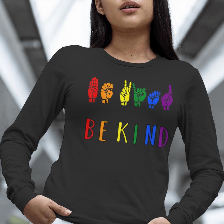 Be Kind Pride Sign Language Rainbow Teachers Interpreter ASL Women Long Sleeve T-Shirt, funny gift Be Kind Pride Sign Language Rainbow Teachers Interpreter ASL Women Long Sleeve T-Shirt, funny gift